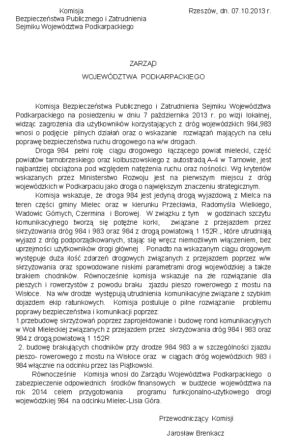 wniosek komisji