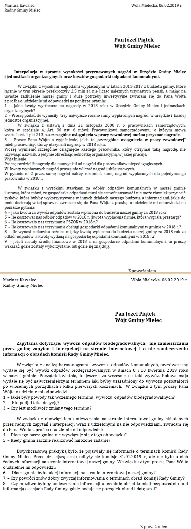 interpelacja i zapytania