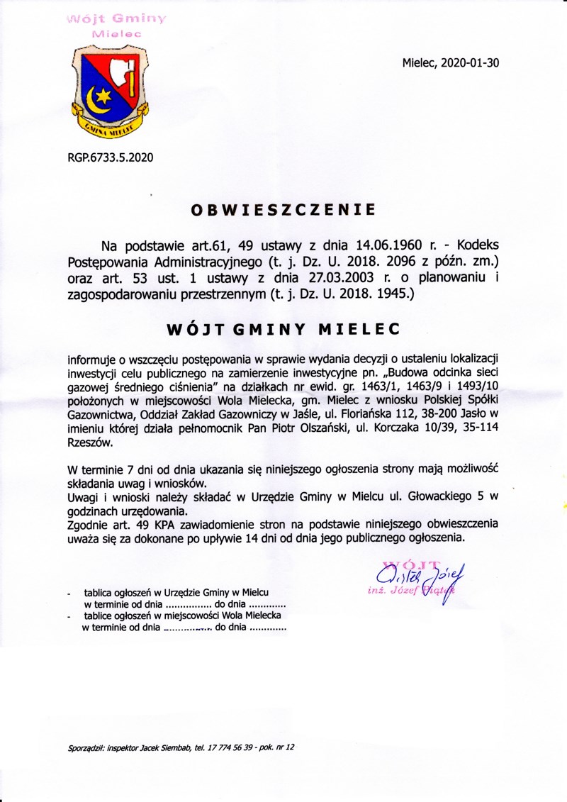 obwieszczenie
