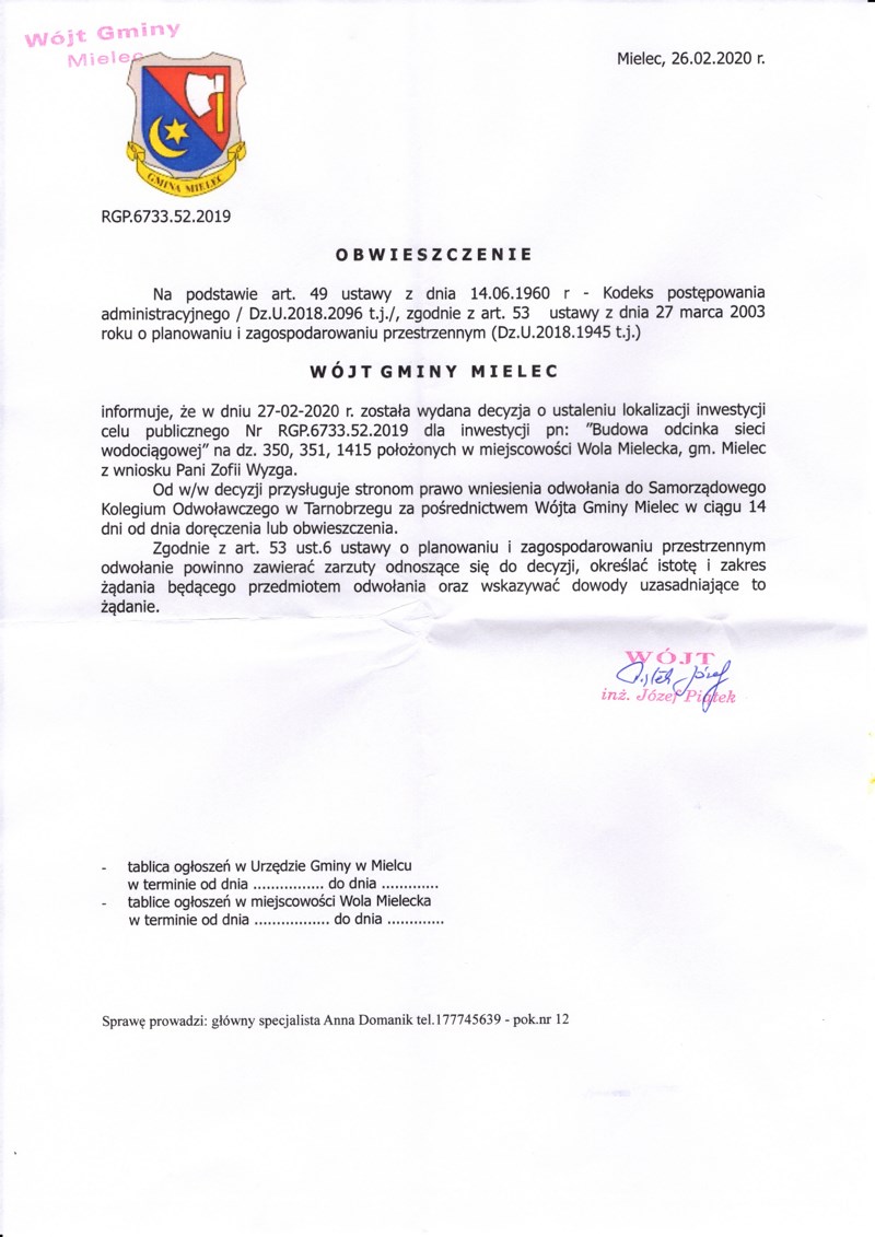 obwieszczenie