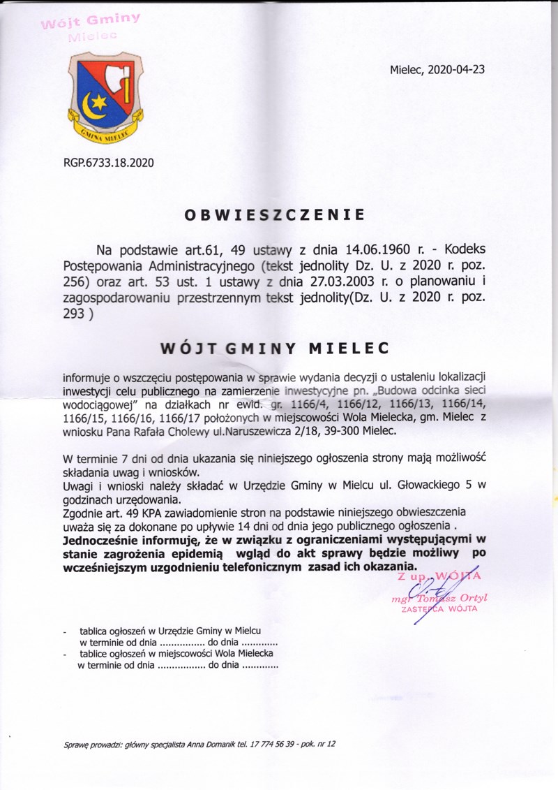 obwieszczenie