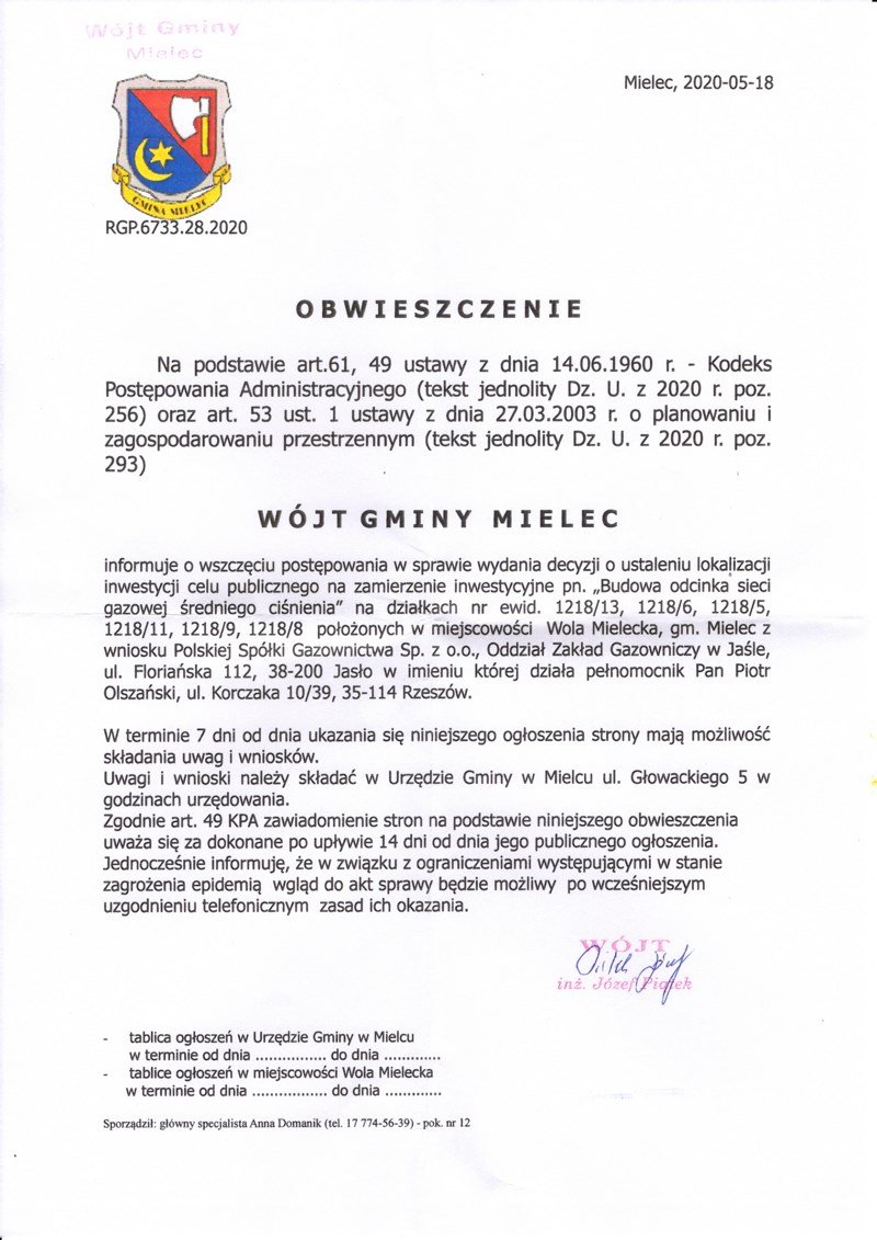 obwieszczenie
