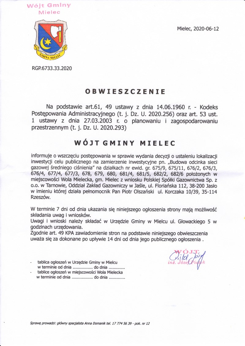 obwieszczenie