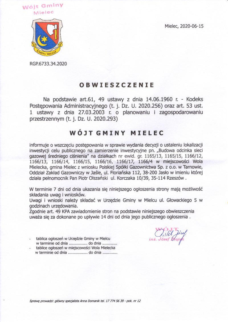 obwieszczenie