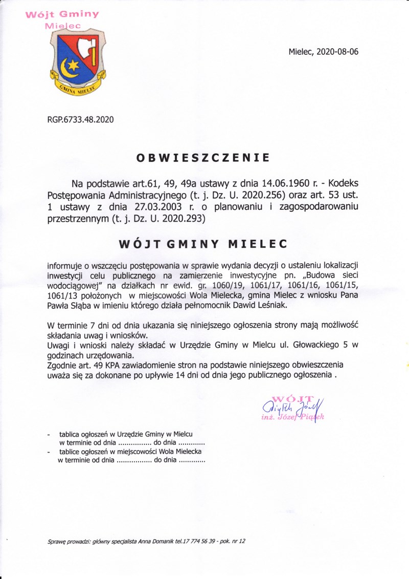 obwieszczenie