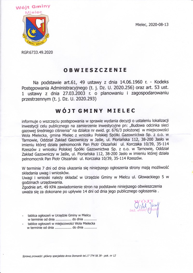 obwieszczenie