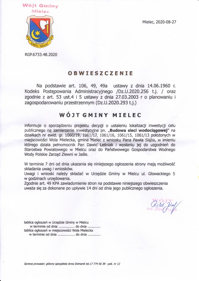 obwieszczenie