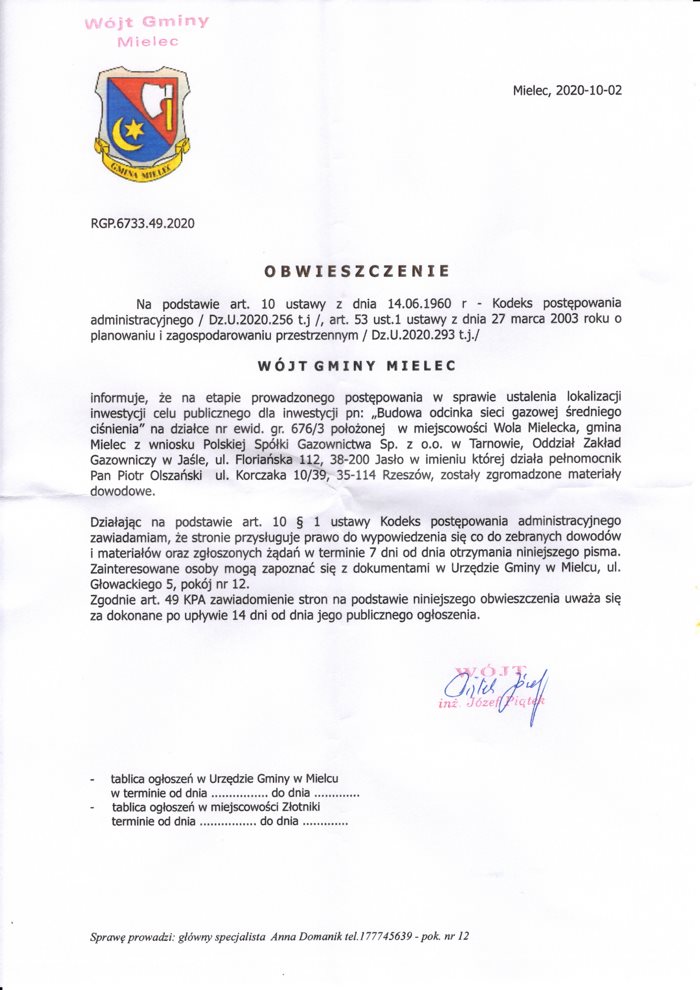 obwieszczenie