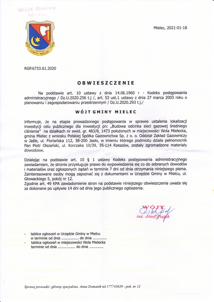 obwieszczenie
