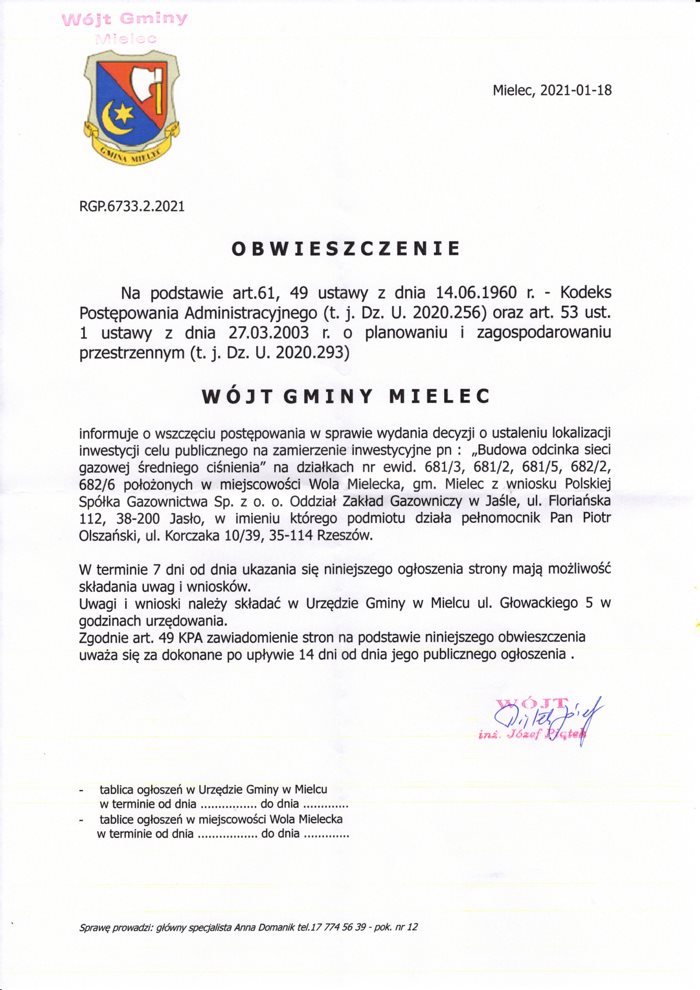 obwieszczenie