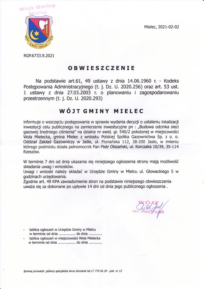 Obwieszczenie