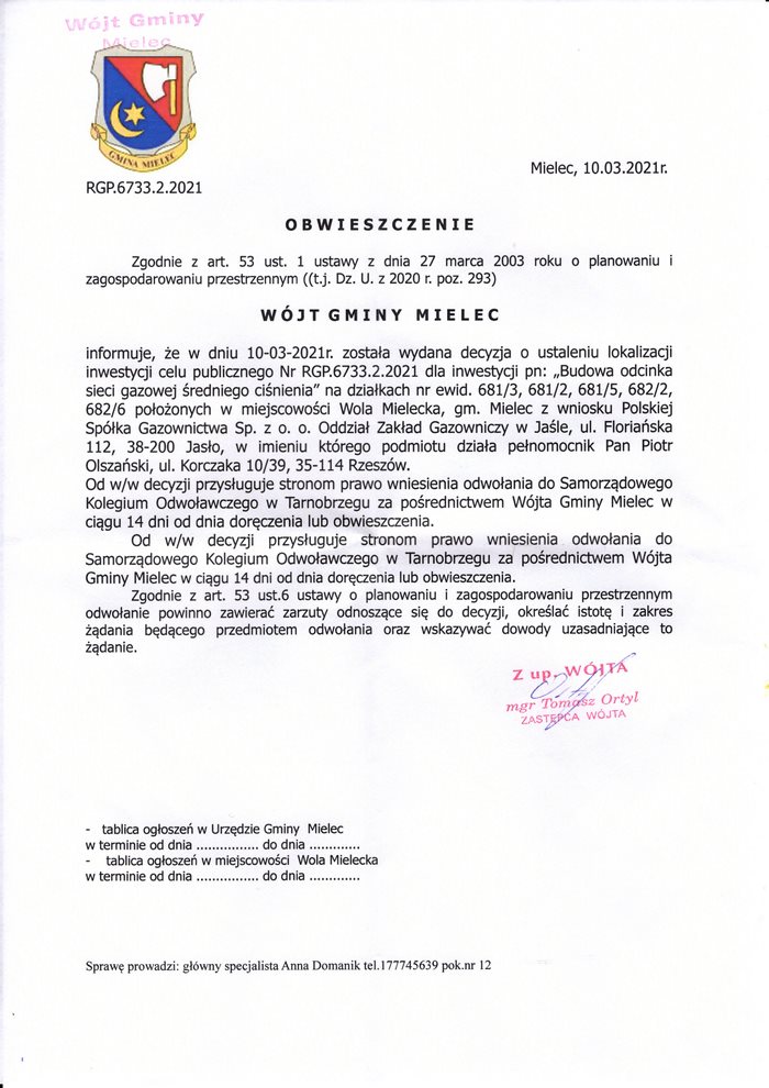 Obwieszczenie