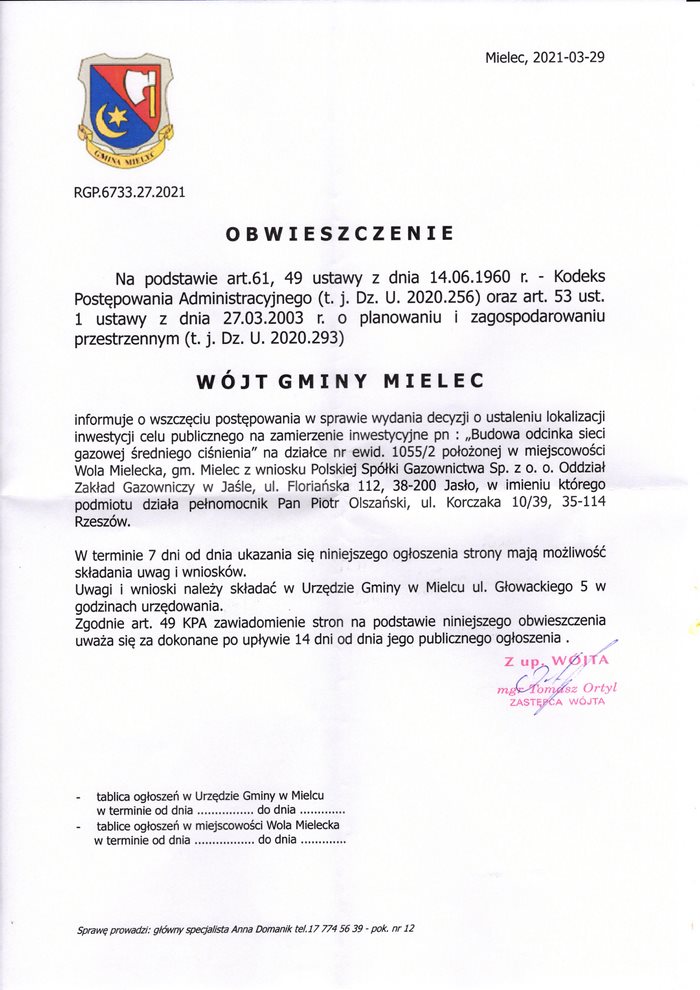 Obwieszczenie