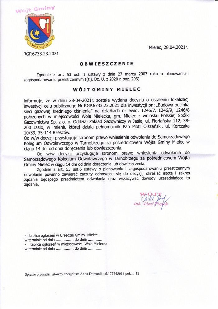 Obwieszczenie